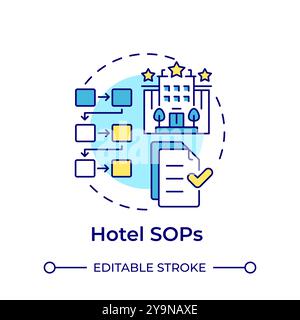 Hotel sops multi color concept icon Stock Vector