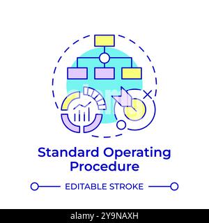 Standard operating procedure multi color concept icon Stock Vector