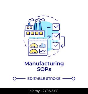 Manufacturing sops multi color concept icon Stock Vector