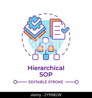 Hierarchical sop multi color concept icon Stock Vector