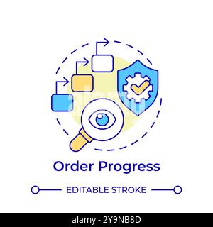 Order progress multi color concept icon Stock Vector