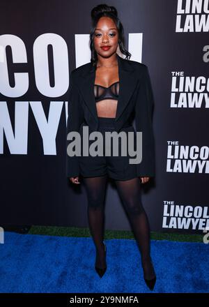 Los Angeles, United States. 10th Oct, 2024. LOS ANGELES, CALIFORNIA, USA - OCTOBER 10: Jazz Raycole arrives at Netflix's 'The Lincoln Lawyer' Season 3 Celebration With A Taste Of Los Angeles' Iconic Street Foods held at Los Angeles Center Studios on October 10, 2024 in Los Angeles, California, United States. (Photo by Xavier Collin/Image Press Agency) Credit: Image Press Agency/Alamy Live News Stock Photo