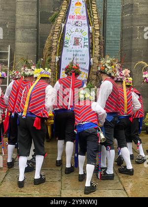 Saddleworth Morris men, Rushcart festival, August 2023, Saddleworth, Greater Manchester, U.K. Stock Photo