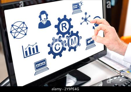 Crm concept shown on a computer screen Stock Photo