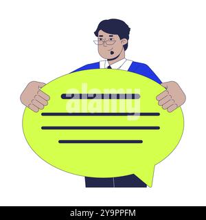 Professional communication skill 2D illustration concept Stock Vector