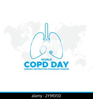 World Chronic Obstructive Pulmonary Disease Day or World COPD Day, greeting card, vector graphic, banner template. Stock Vector