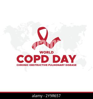World Chronic Obstructive Pulmonary Disease Day or World COPD Day, greeting card, vector graphic, banner template. Stock Vector