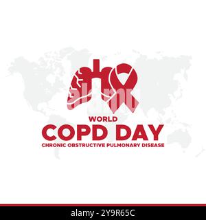 World Chronic Obstructive Pulmonary Disease Day or World COPD Day, greeting card, vector graphic, banner template. Stock Vector