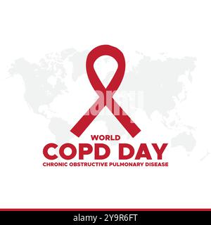 World Chronic Obstructive Pulmonary Disease Day or World COPD Day, greeting card, vector graphic, banner template. Stock Vector