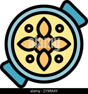 Ceramic tile with a floral ornament is perfect for adding a touch of elegance to any home interior Stock Vector