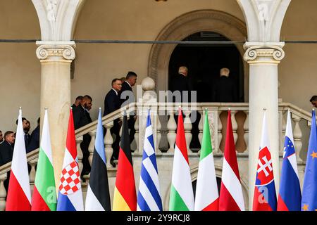 Krakow, Poland. 11th Oct, 2024. President of Poland, Andrzej Duda arrives for Arraiolos Group summit at a landmark Wawel castle yard in an Old Town of Krakow. Credit: SOPA Images Limited/Alamy Live News Stock Photo