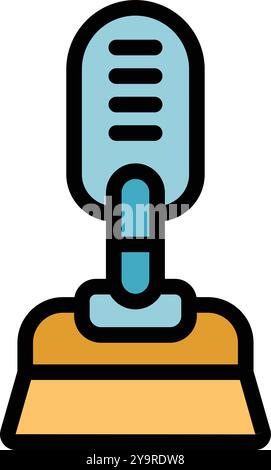 Voice recognition system is converting audio signal into text on screen, generating readable format Stock Vector