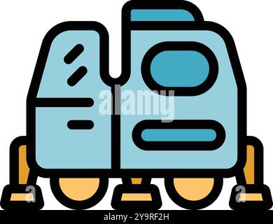 Lunar roving vehicle is exploring the surface of the moon Stock Vector
