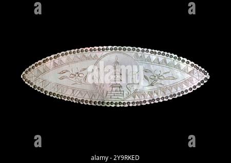 Chinese Export Mother of Pearl Gaming Counter Stock Photo