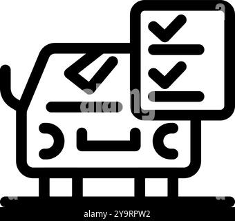 Car passing technical inspection with all the items checked, ensuring its safety and roadworthiness Stock Vector
