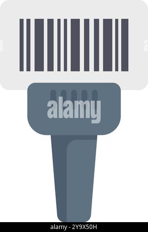 This vector illustration is of a barcode scanner scanning a barcode on a white background Stock Vector