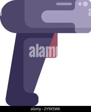 Simple icon of a barcode scanner scanning a barcode, in a flat design style Stock Vector