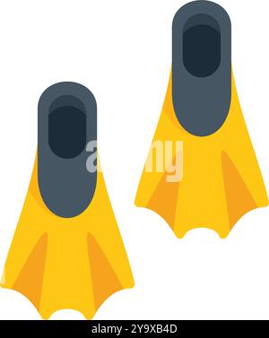 Yellow flippers for diving is waiting for summer vacation Stock Vector