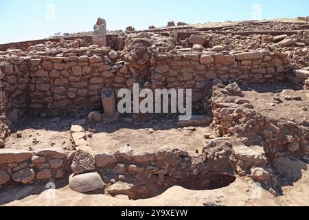 Pre pottery Neolithic site of Karahan Tepe dating from 12 millenium under excavation, TekTek mountains, Sanliurfa Province, South East Turkey Stock Photo