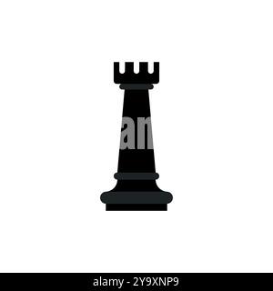 chess rook piece isolated. Symbol sign of chess game Stock Vector