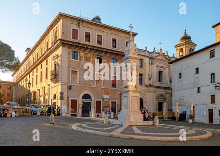 Italy, Lazio, Rome, historic center classified as World Heritage by UNESCO, Tibertina Island, Piazza di San Bartolomeo All'isola Stock Photo