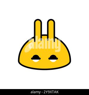 Bunny drop with ears. Funny creatures. Cute cartoon rabbit. Stock Vector