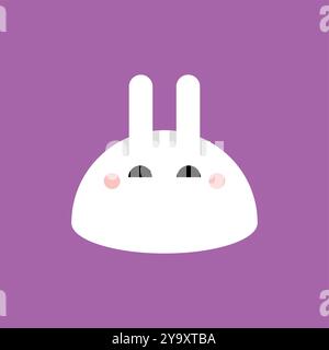 Bunny drop with ears. Funny creatures. Cute cartoon rabbit. Stock Vector