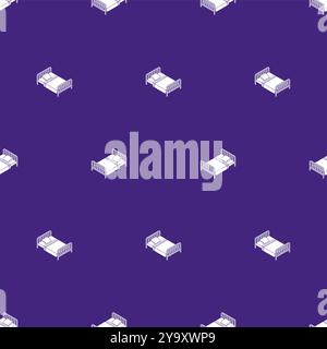 Bed pattern seamless. Bd with blanket and pillow background. texture for fabric Stock Vector