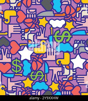 Graffiti style pattern seamless. Duck, heart and fist secret symbols of the era background Stock Vector