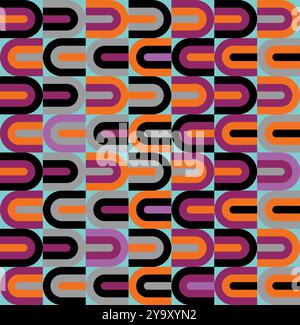 Arc abstract pattern seamless. Arch abstractive background. texture for fabric. geometric ornament Stock Vector