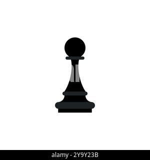 Chess pawn piece isolated. Symbol sign of chess game Stock Vector