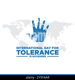 International day for Tolerance is observed every year on November 16, to generate public awareness of the dangers of in tolerance. Stock Vector