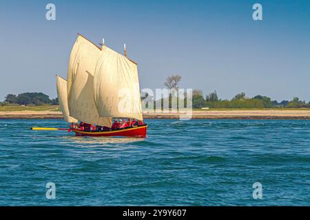 France, Morbihan, Gulf of Morbihan, Arzon, Port Navalo, Zinneke, Yole de Bantry, grand parade of old rigging, Gulf Week, 2023 edition Stock Photo