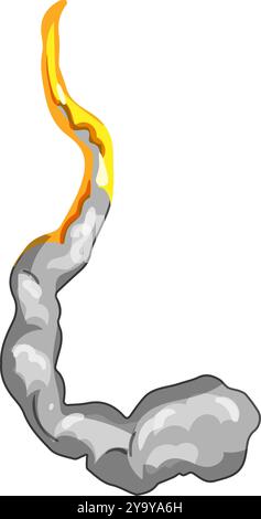 combustion rocket fire trail cartoon vector illustration Stock Vector ...
