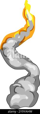 ignition rocket fire trail cartoon vector illustration Stock Vector ...