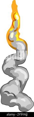 ignition rocket fire trail cartoon vector illustration Stock Vector ...