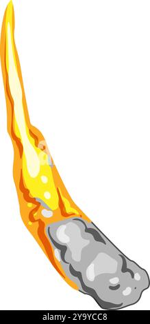 ignition rocket fire trail cartoon vector illustration Stock Vector ...