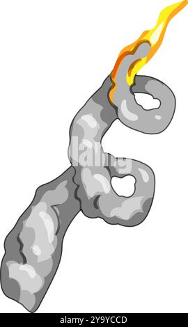 combustion rocket fire trail cartoon vector illustration Stock Vector ...