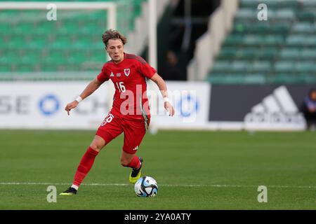 Newport, UK. 11th Oct, 2024. Charlie Savage of Wales U21 in action. Wales U21 v Czechia U21, UEFA Euro U21 championship qualifying, group I match at Rodney Parade in Newport, South Wales on Friday 11th October 2024. Editorial use only. pic by Andrew Orchard/Andrew Orchard sports photography/Alamy Live News Credit: Andrew Orchard sports photography/Alamy Live News Stock Photo