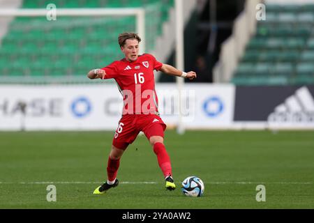 Newport, UK. 11th Oct, 2024. Charlie Savage of Wales U21 in action. Wales U21 v Czechia U21, UEFA Euro U21 championship qualifying, group I match at Rodney Parade in Newport, South Wales on Friday 11th October 2024. Editorial use only. pic by Andrew Orchard/Andrew Orchard sports photography/Alamy Live News Credit: Andrew Orchard sports photography/Alamy Live News Stock Photo