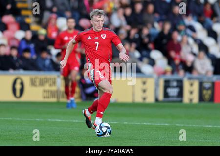 Newport, UK. 11th Oct, 2024. Eli King of Wales U21 in action. Wales U21 v Czechia U21, UEFA Euro U21 championship qualifying, group I match at Rodney Parade in Newport, South Wales on Friday 11th October 2024. Editorial use only. pic by Andrew Orchard/Andrew Orchard sports photography/Alamy Live News Credit: Andrew Orchard sports photography/Alamy Live News Stock Photo