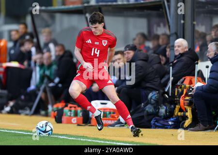 Newport, UK. 11th Oct, 2024. Joel Cotterill of Wales U21 in action. Wales U21 v Czechia U21, UEFA Euro U21 championship qualifying, group I match at Rodney Parade in Newport, South Wales on Friday 11th October 2024. Editorial use only. pic by Andrew Orchard/Andrew Orchard sports photography/Alamy Live News Credit: Andrew Orchard sports photography/Alamy Live News Stock Photo