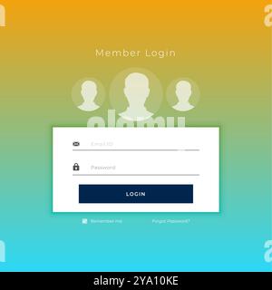 secure login page screen template with username and password design vector Stock Vector