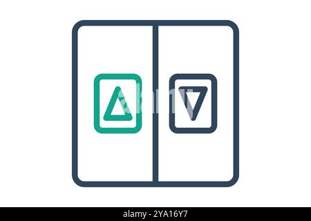 Elevator icon. line icon style. up and down arrow. icon related to reception. hotel elements vector illustration Stock Vector