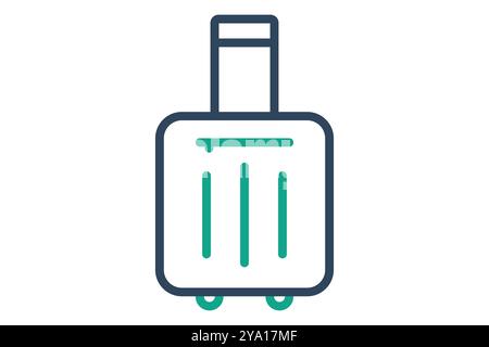 Luggage icon. line icon style. icon related to reception. hotel elements vector illustration Stock Vector