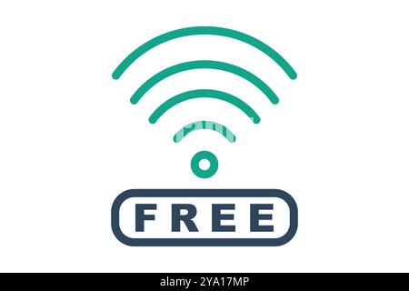 Free Wi fi icon. line icon style. icon related to reception. hotel elements vector illustration Stock Vector