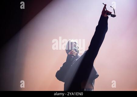 Porto, Portugal. 11th Oct, 2024. New Max (Tiago Novo) of Portuguese soul and hip-hop duo Expensive Soul, performs live during a concert at the Coliseu do Porto. Credit: SOPA Images Limited/Alamy Live News Stock Photo