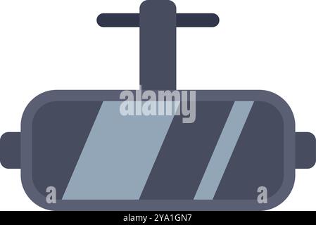 Simple flat illustration of a car rear view mirror isolated on white background Stock Vector