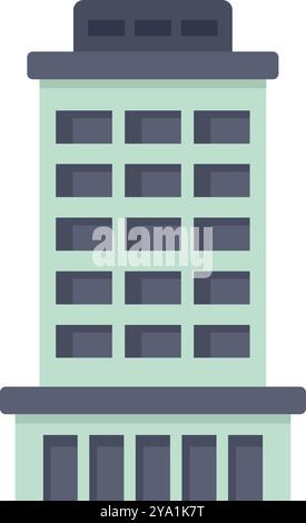 This vector illustration features a modern city building, highlighting elements of urban architecture and serving as a visual representation of a bustling business center Stock Vector
