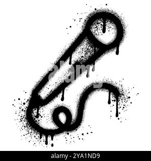 Spray Painted Graffiti microphone Sprayed isolated with a white background. Stock Vector